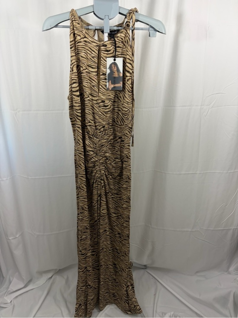 NWT Ashley Graham Women’s Size 1X Tan Zebra Tank Dress